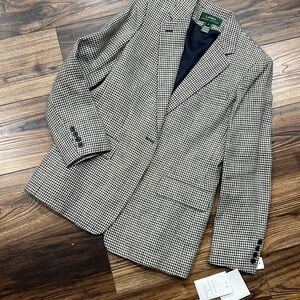 NWT Ralph lauren houndstooth linen blazer, size 8